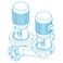 4302 Vertical-In-Line (VIL) dualArm pumps - LineDrawing